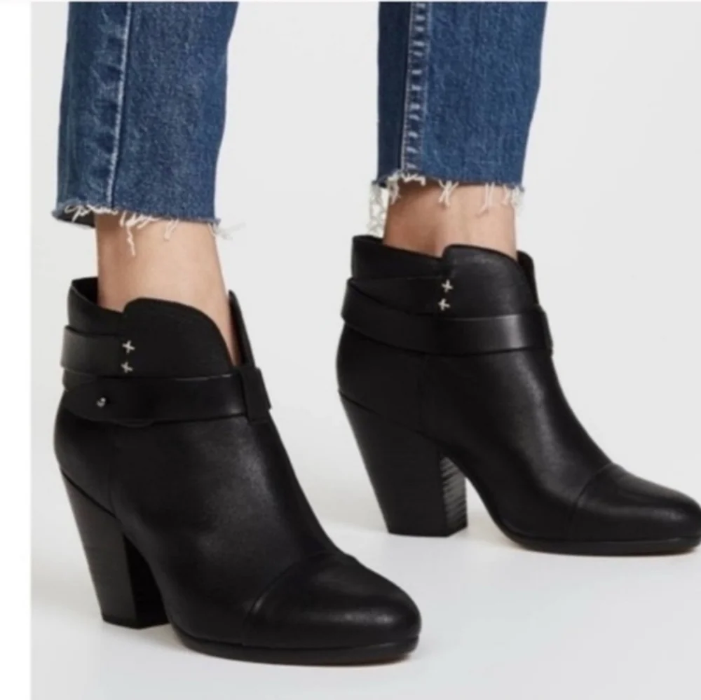 Rag & Bone Harrow Dark Brown Leather Ankle Boots Size 40 EU 9 US